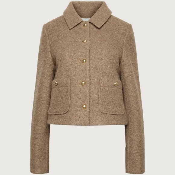 BOUCLE WOOL BLEND COLLARED JACKET - Picture 4 of 5